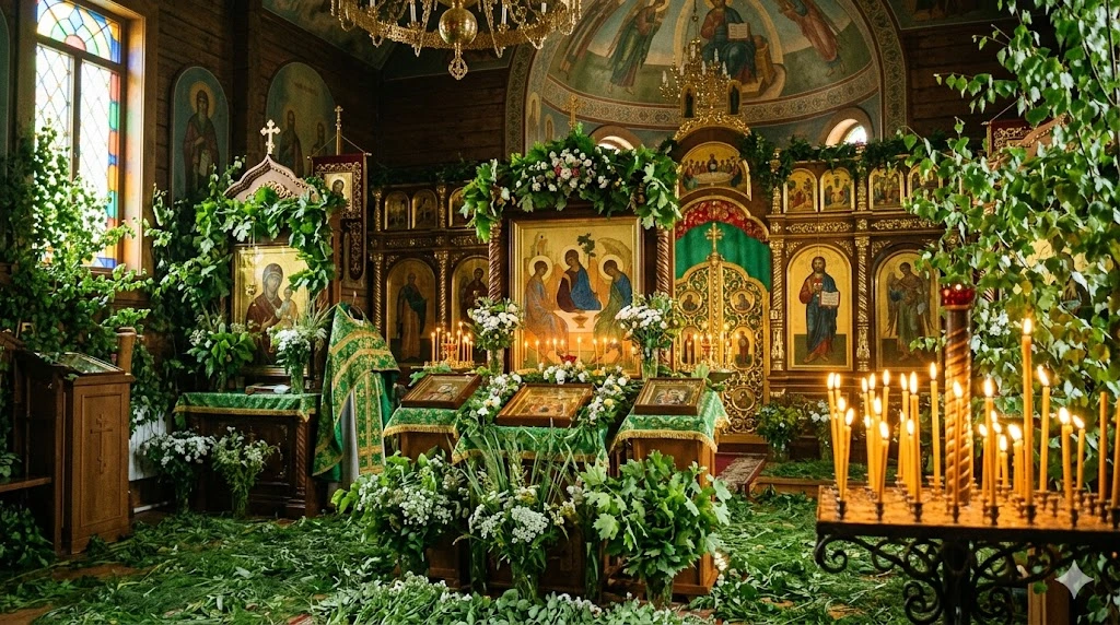 Храм украшен к Троице