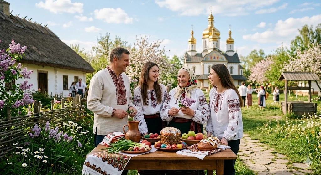 Сім'я, свято, вишиванки, церква