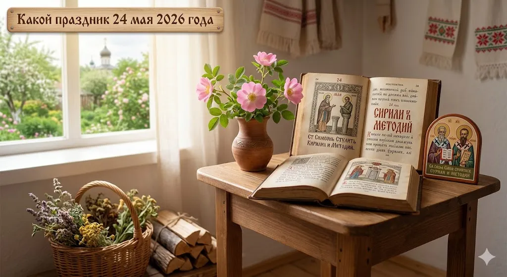 Ікони, книги, шипшина, вікно.