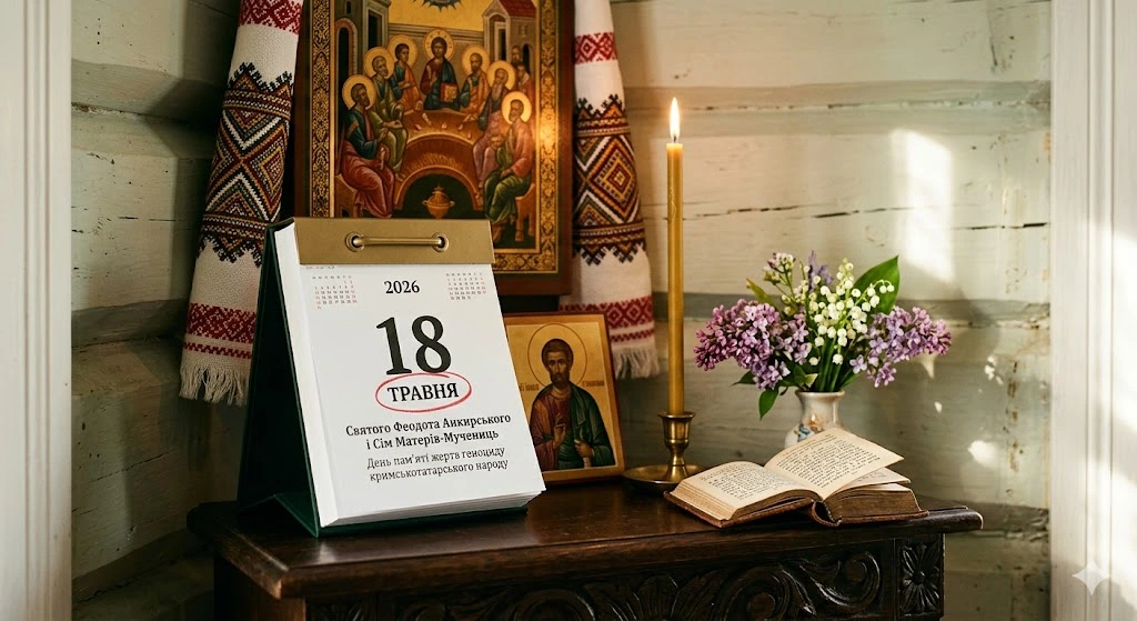 Церковный алтарь, календарь, молитва
