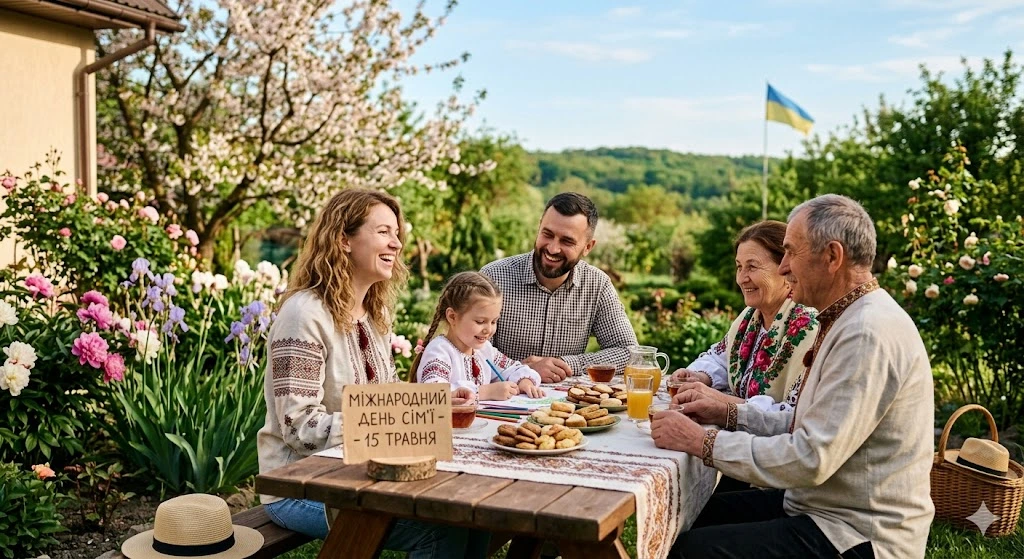 Українська родина святкує