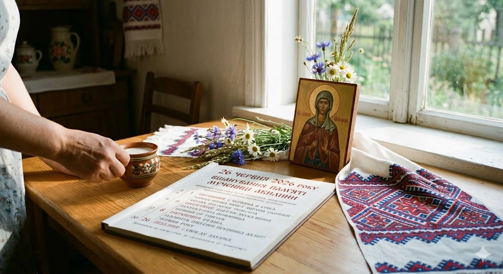 Икона, календарь, рушник