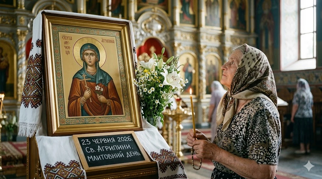 Ікона Агрипини та свічки