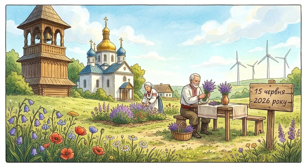 Сбор цветов, украинская церковь