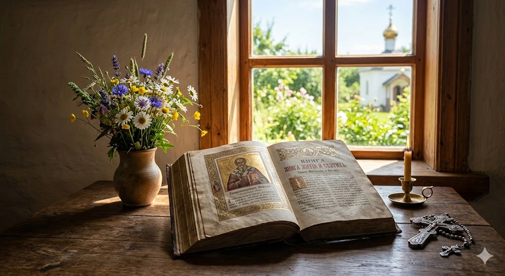 Старинная книга у окна