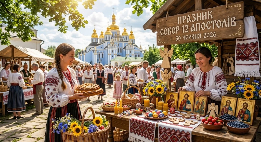 Ярмарка возле церкви