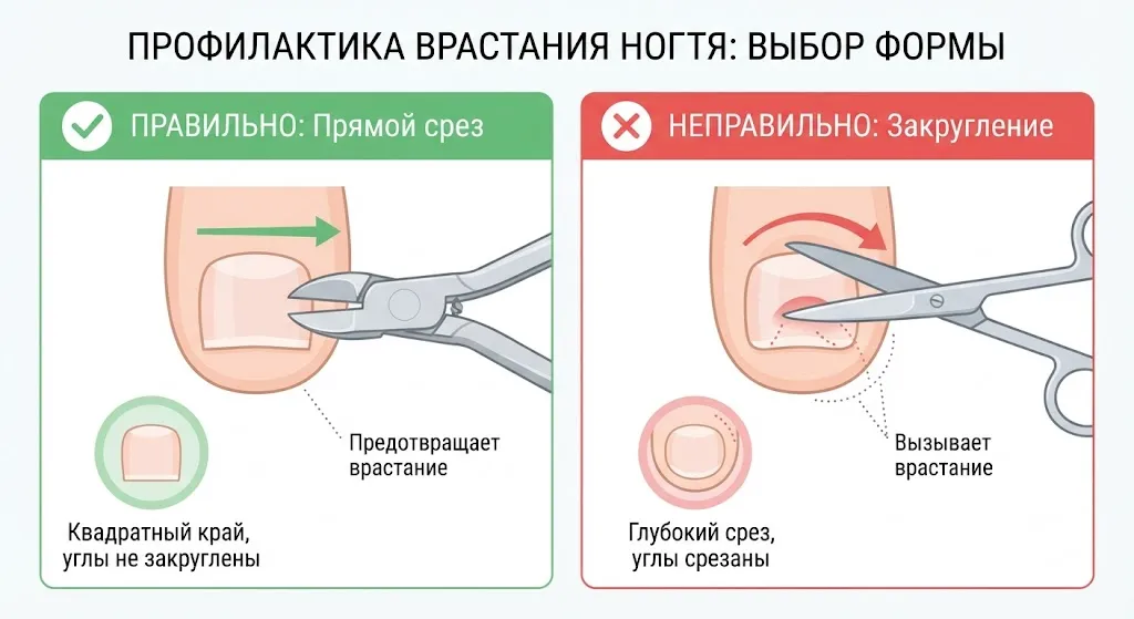 Сравнение форм ногтей (правильная/неправильная)