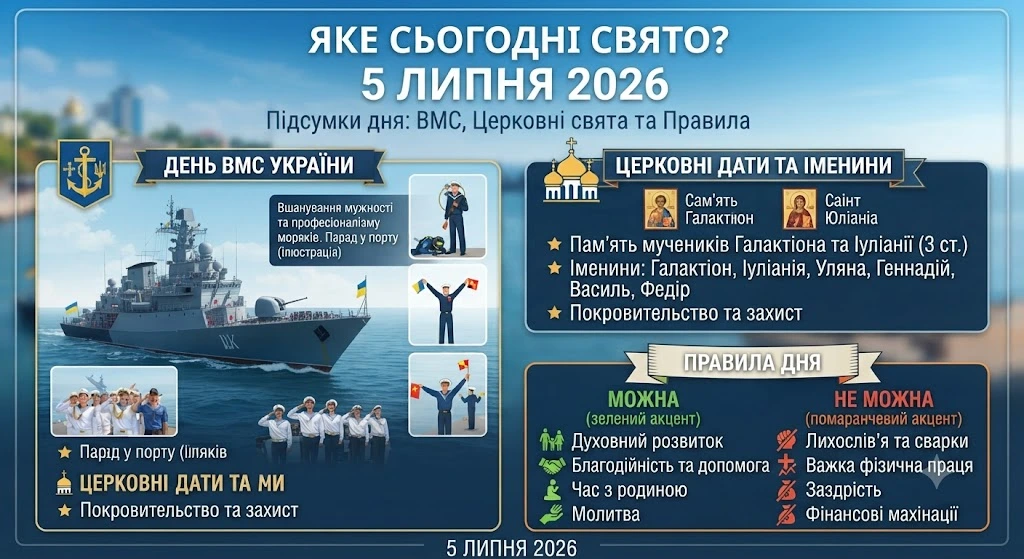 Інфографіка свят 5 липня