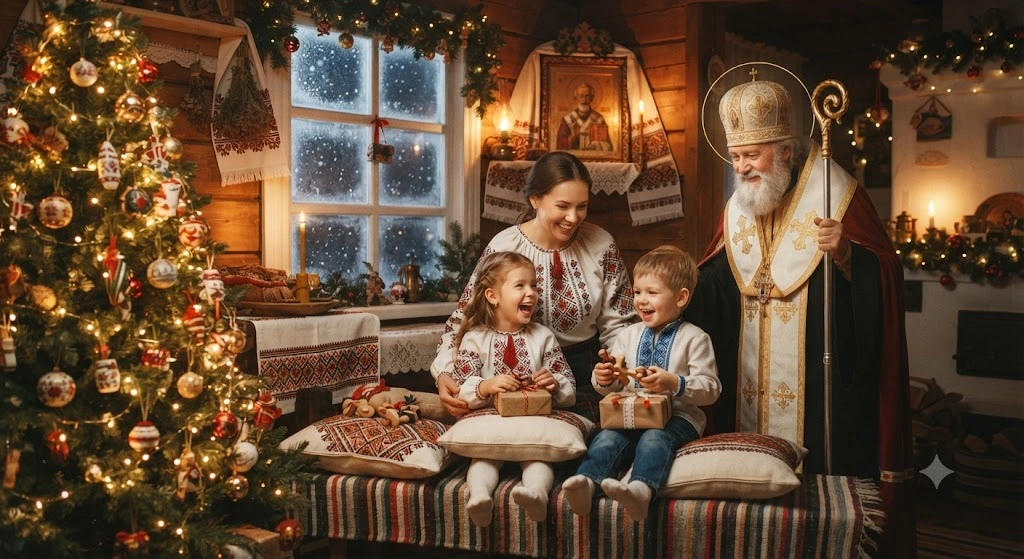 Святой Николай дарит подарки
