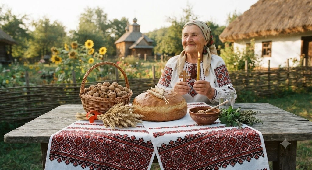 Традиционные освящение хлеба и орехов