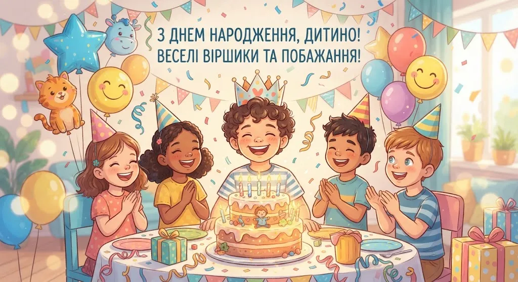 Дети празднуют день рождения