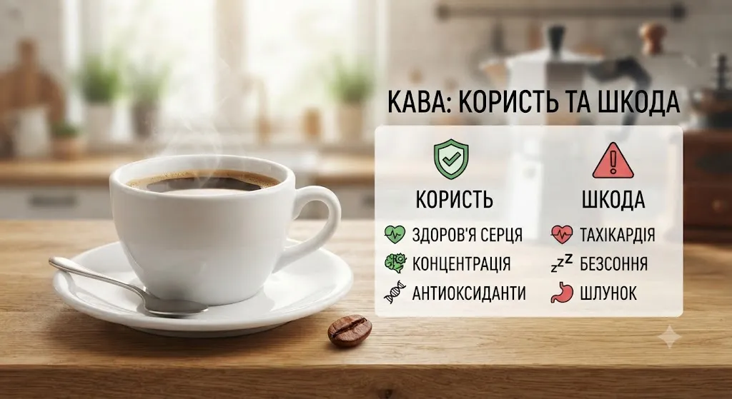 Інфографіка: користь та шкода кави