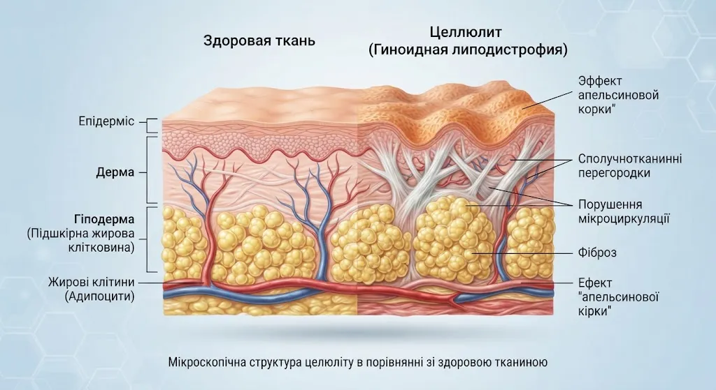 Микроскопическое строение целлюлита