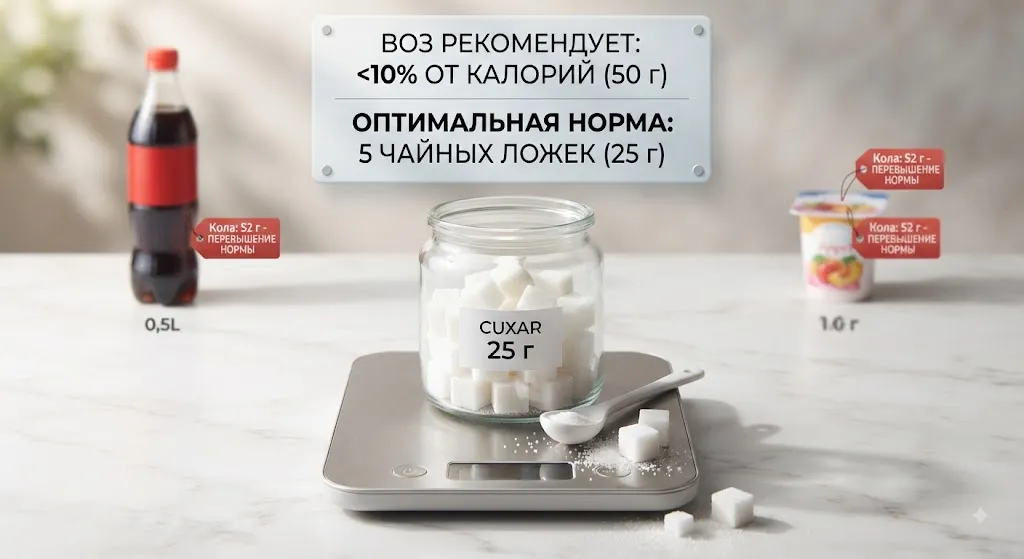 Норма сахара 25 грамм