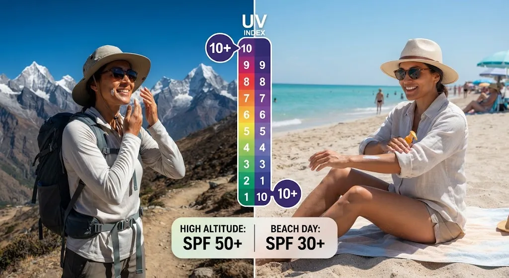 Сравнение UV-индекса и SPF